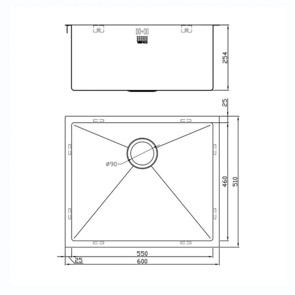 ZENUNO15 550U XXL DEEP SINK,Stainless Steel Sink,1810 Company UK,www.work-tops.com