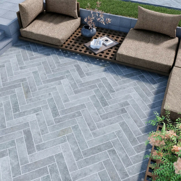 IRVINE GREY HERRINGBONE LIMESTONE