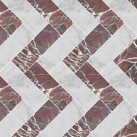 ROSSO LEVANTO HERRINGBONE MARBLE