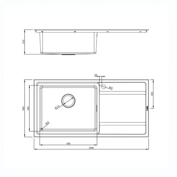 BORDOUNO 100I LARGE BBL SINK,Stainless Steel Sink,1810 Company UK,www.work-tops.com