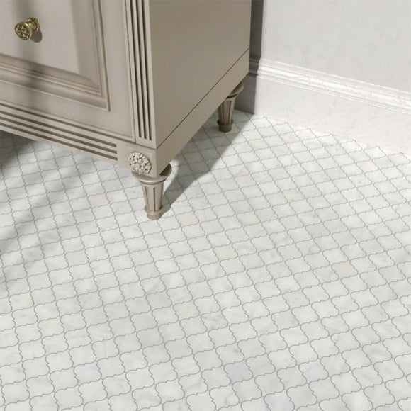 CARRARA WHITE ARABESQUE MOSAIC