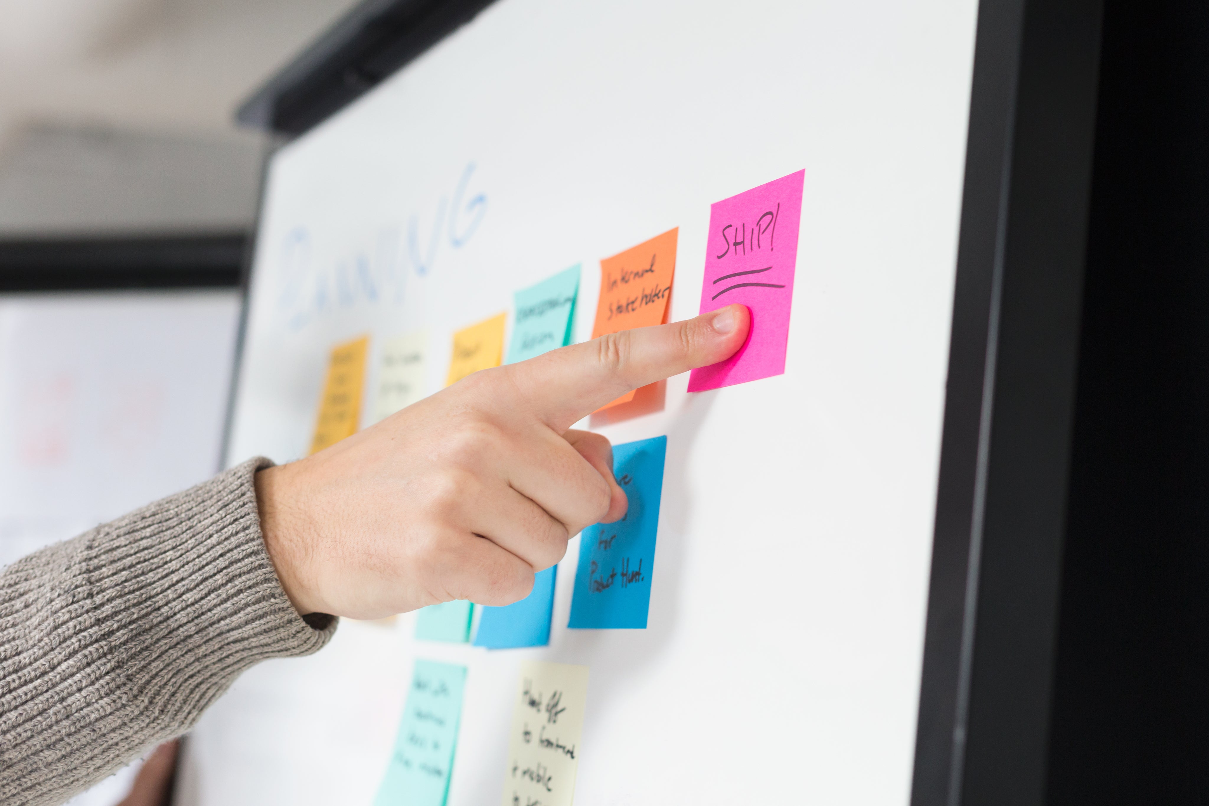 Sticky note to ship code