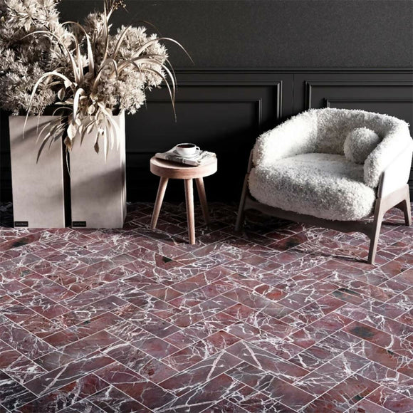 ROSSO LEVANTO HERRINGBONE MARBLE