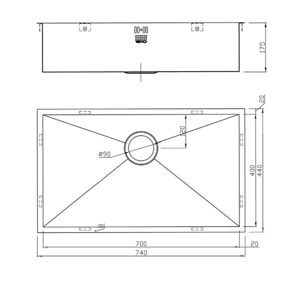 ZENUNO 700U SINK,Stainless Steel Sink,1810 Company UK,www.work-tops.com