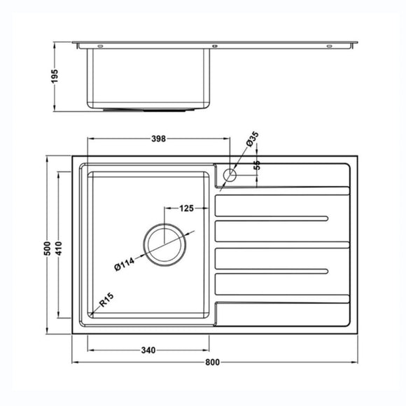 FORZAUNO 800I BBL SINK,Stainless Steel Sink,1810 Company UK,www.work-tops.com