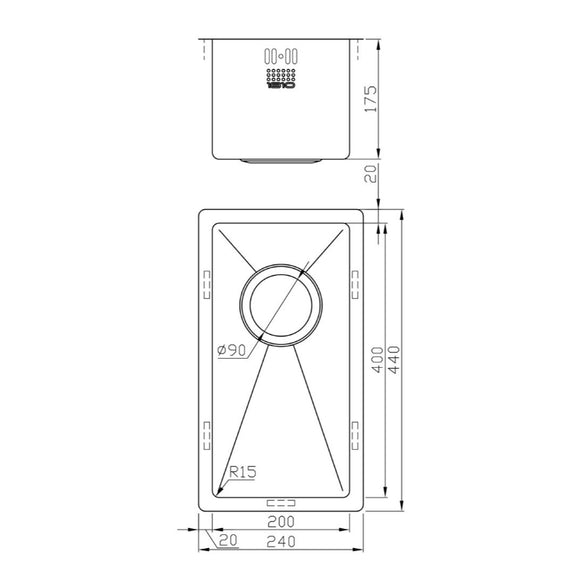 ZENUNO15 200U SINK,Stainless Steel Sink,1810 Company UK,www.work-tops.com
