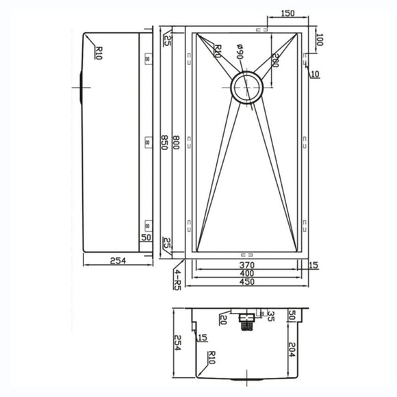 ZENUNO10 800 OPTIONS SINK,Stainless Steel Sink,1810 Company UK,www.work-tops.com