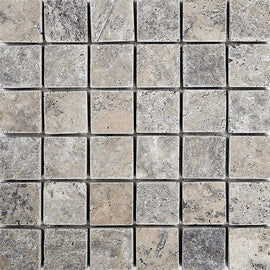 SILVER TRAVERTINE MOSAIC TILES,Tiles-Mosaic,IONIC STONE,www.work-tops.com