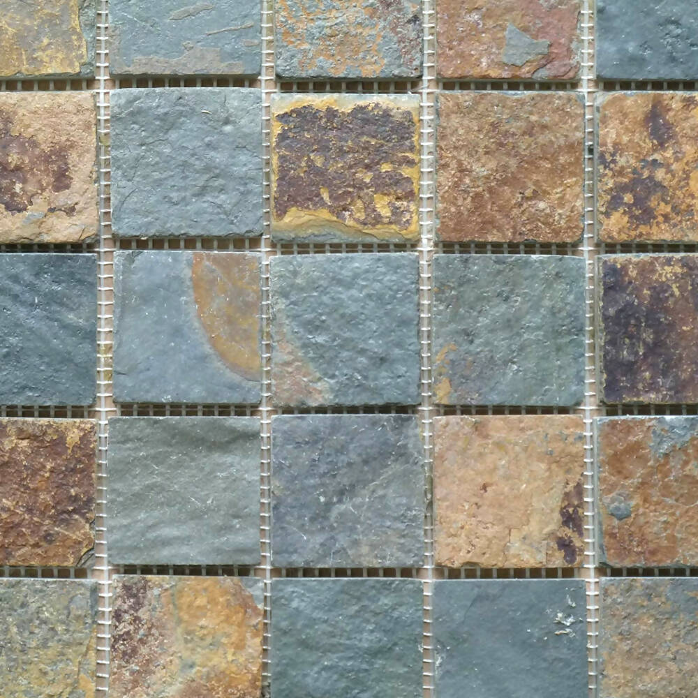 MULTICOLOUR SLATE MOSAIC TILES,Tiles-Mosaic,IONIC STONE,www.work-tops.com