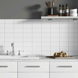 SOHO CANVAS WHITE GLOSS PRESSED BEVELLED GLAZED CERAMIC TILES,Tiles-Ceramic,IONIC STONE,www.work-tops.com