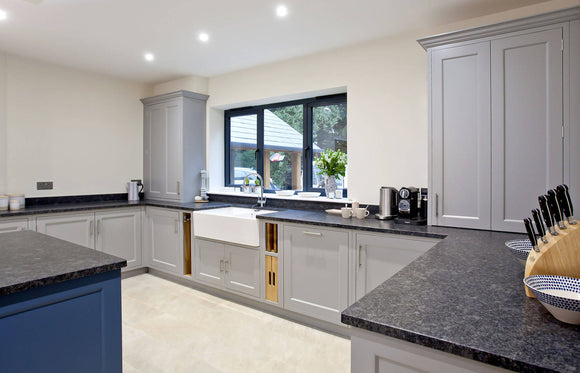 Steel Grey Leathered Granite Kitchen,Kitchen Designs,Malcolm Wade,www.work-tops.com