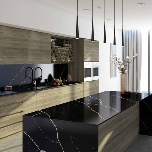 NERO MARQUINA QUARTZ,Quartz,BloomStone,www.work-tops.com