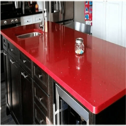 Red Sparkle Quartz available in UK| Statement Worktop | www.work-tops.com