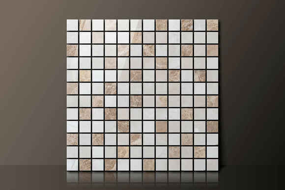 EMPERADOR LIGHT RANDOM MARBLE MOSAIC,Tiles-Mosaic,Sonic Stone Tiles,www.work-tops.com