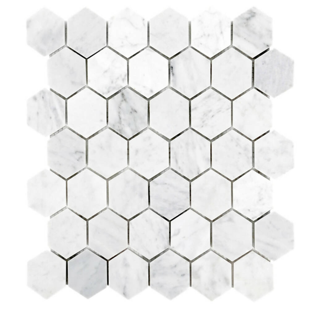 CARRARA WHITE MOSAIC HEXAGON TILES,Tiles-Mosaic,IONIC STONE,www.work-tops.com