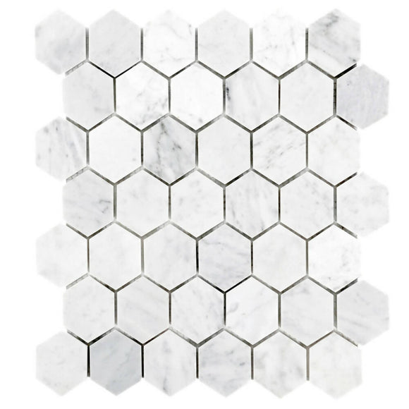 CARRARA WHITE MOSAIC HEXAGON TILES,Tiles-Mosaic,IONIC STONE,www.work-tops.com
