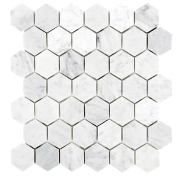 CARRARA WHITE MARBLE MOSAIC HEXAGON TILES,Tiles-Mosaic,IONIC STONE,www.work-tops.com