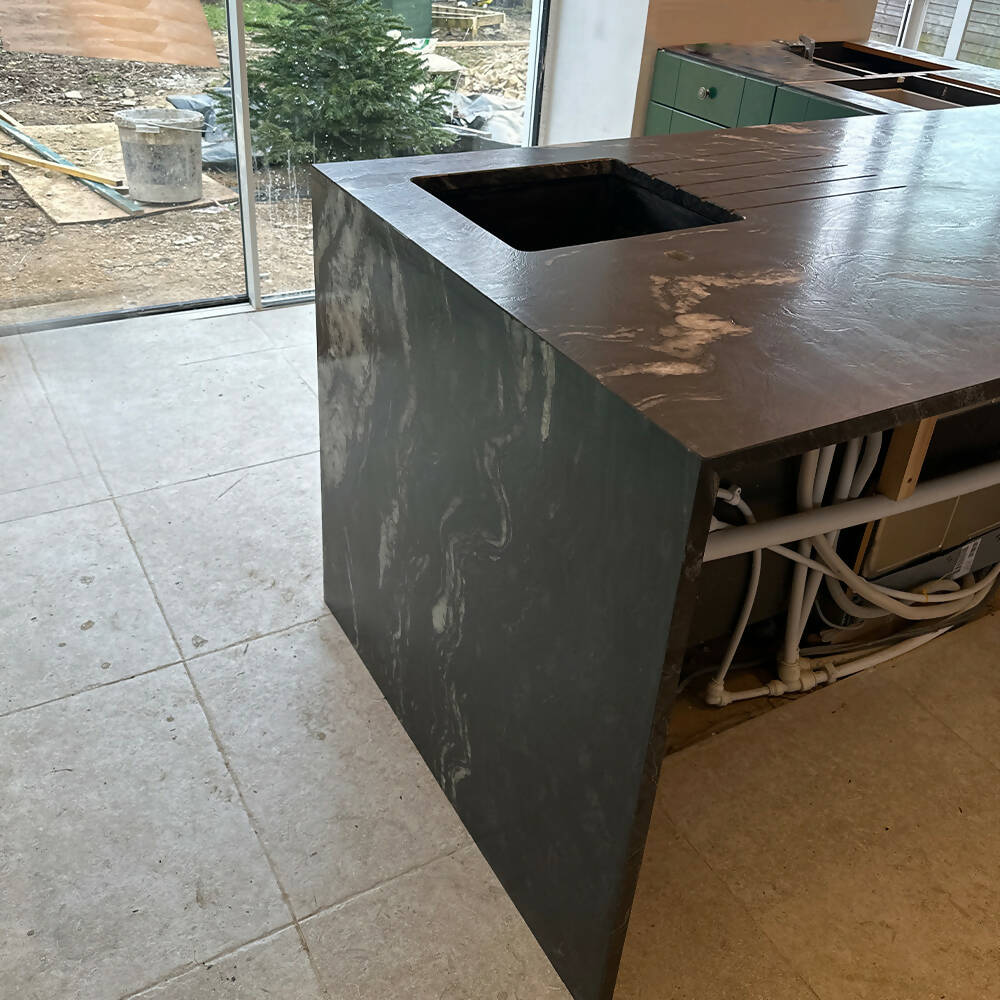 Cosmic Black Granite Kitchen Worktops With Sink