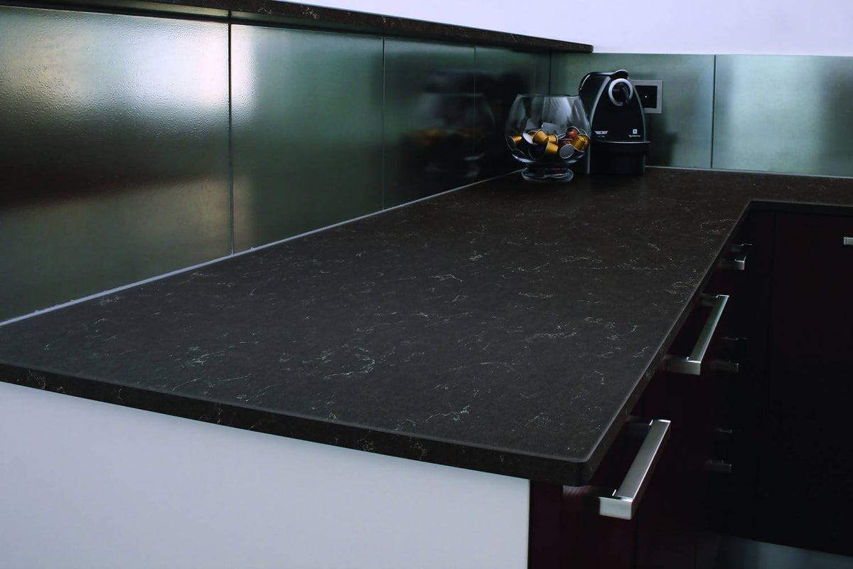 Vermark Quartz Veined Baroque Quartz available in UK| Dark grey quartz | www.work-tops.com
