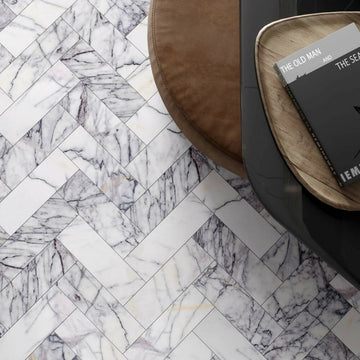 LILAC MARBLE HERRINGBONE TILES,Tiles- Marble,IONIC STONE,www.work-tops.com