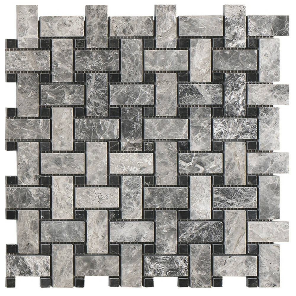 SILVER MOON ST LAURENT MOSAIC BASKETWEAVE TILES,Tiles-Mosaic,IONIC STONE,www.work-tops.com