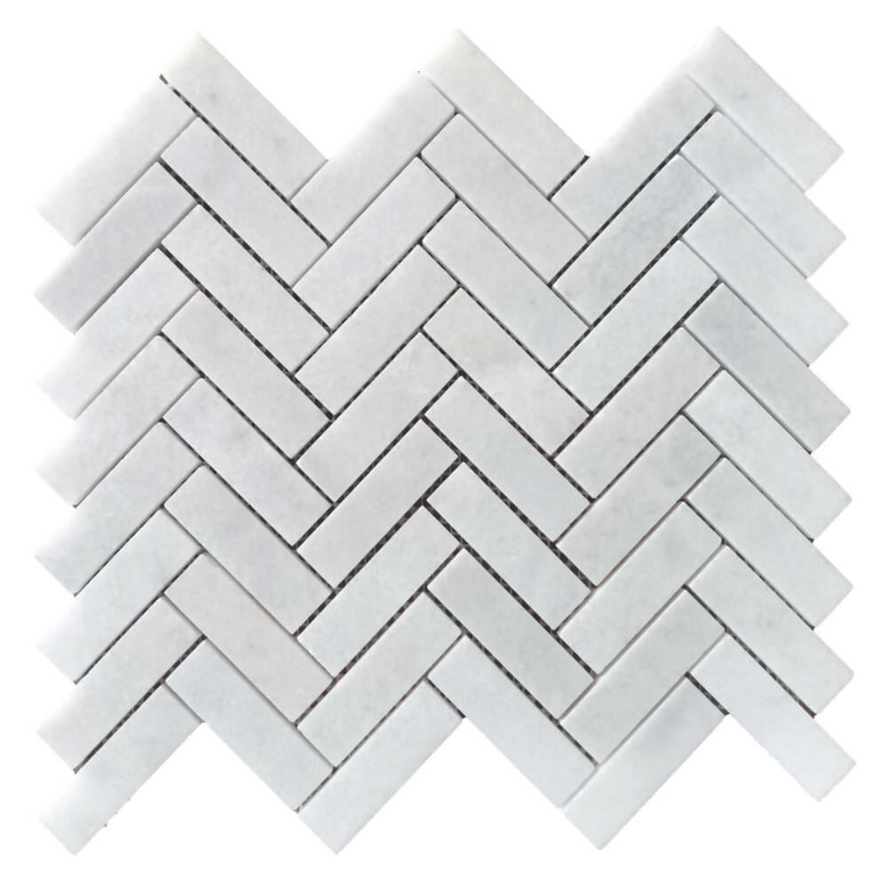 CARRARA WHITE MARBLE MOSAIC HERRINGBONE TILES,Tiles-Mosaic,IONIC STONE,www.work-tops.com