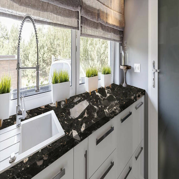 NERO PORTORO TERRAZZO,Terrazzo,Sonic Stone,www.work-tops.com