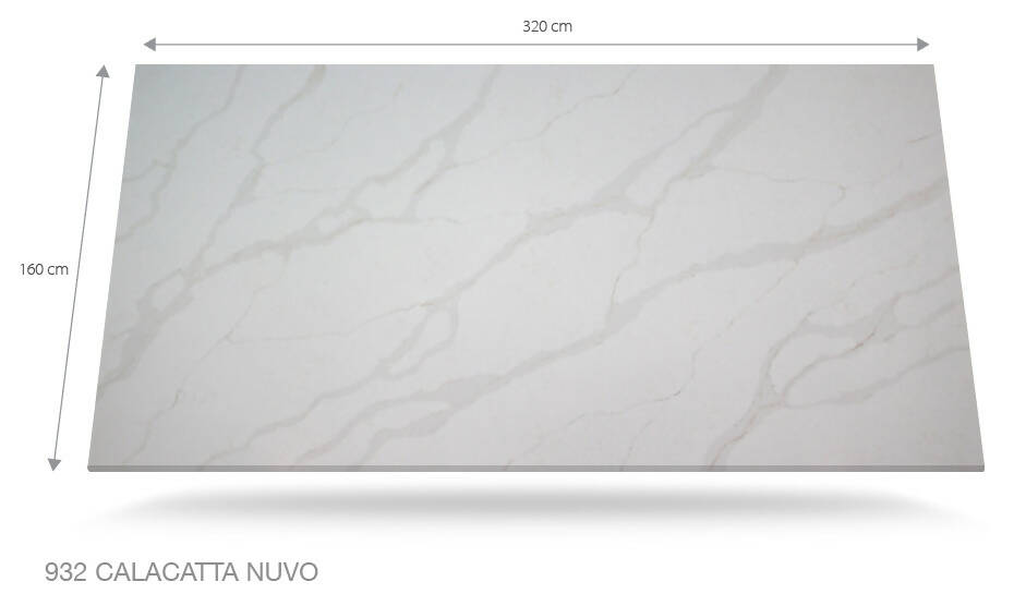 932 Calacatta Nuvo Quartz Available In UK White Quartz www
