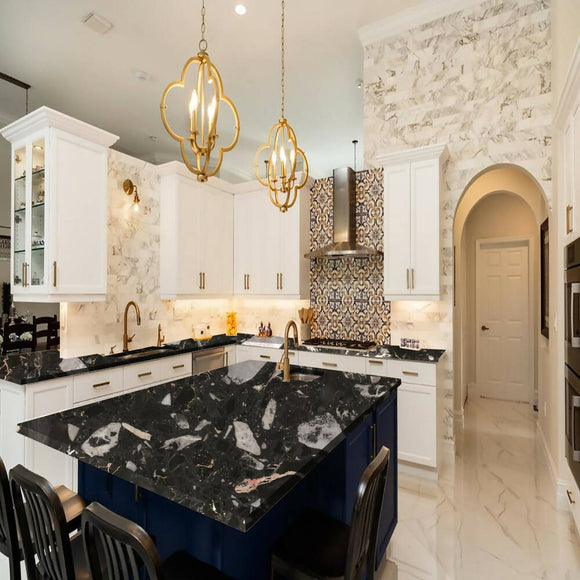 NERO PORTORO TERRAZZO,Terrazzo,Sonic Stone,www.work-tops.com