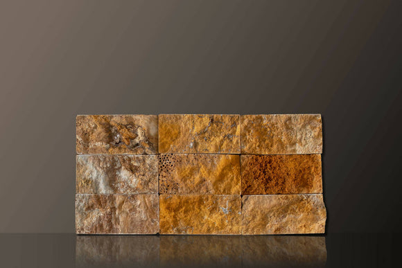 GOLDEN SIENNA SPLIT-FACE TRAVERTINE MOSAIC TILES,Tiles-Split Face,Sonic Stone Tiles,www.work-tops.com