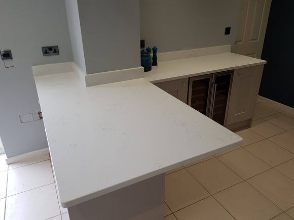 Peninsula style Carrara Marmi kitchen,Kitchen Designs,Granite-Unlimited,www.work-tops.com